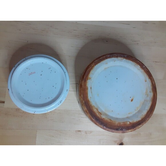 Vtg MCM Otagiri Brown Speckled Stoneware Ashtray Hand Painted Floral Japan Set - Picture 5 of 7